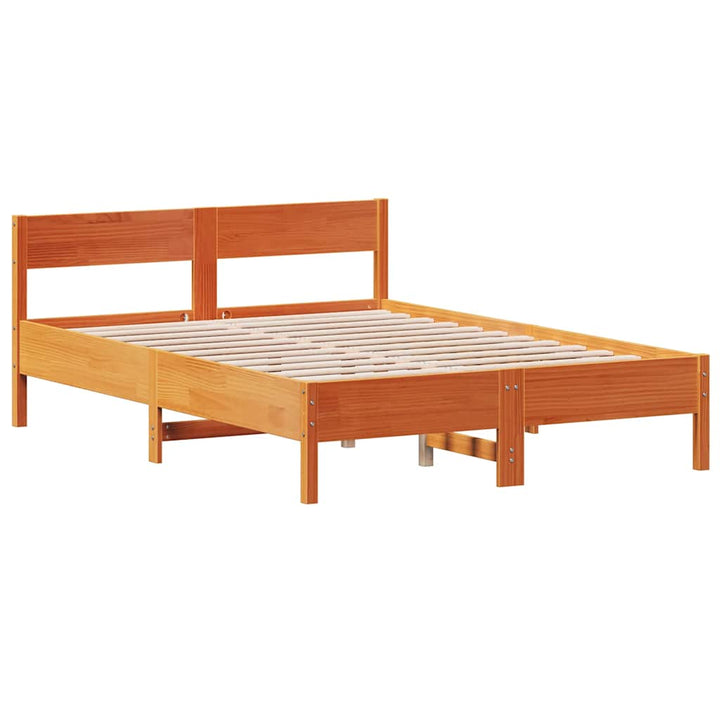 sengeramme uden madras 150x200 cm massivt fyrretræ gyldenbrun