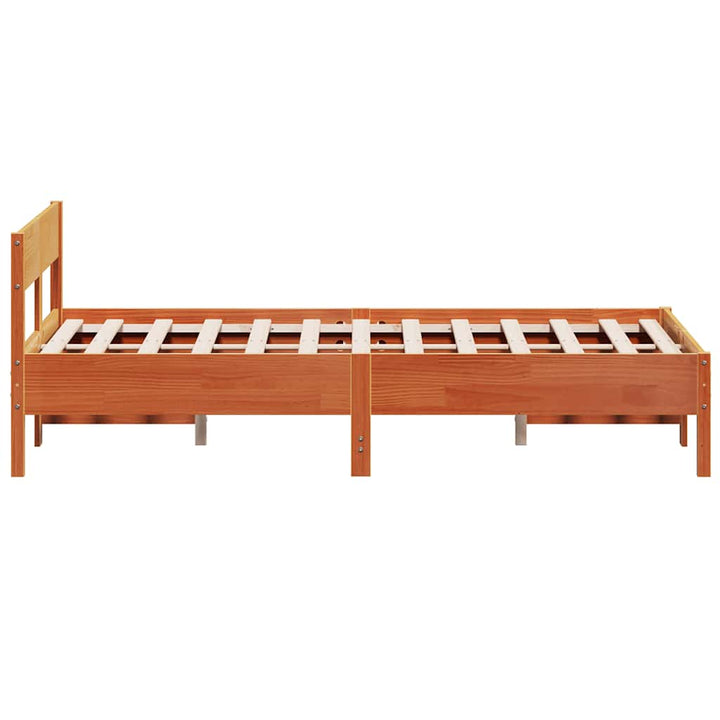 sengeramme uden madras 150x200 cm massivt fyrretræ gyldenbrun