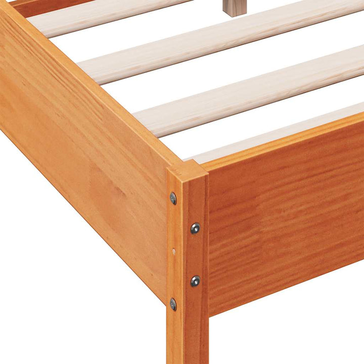 sengeramme uden madras 150x200 cm massivt fyrretræ gyldenbrun