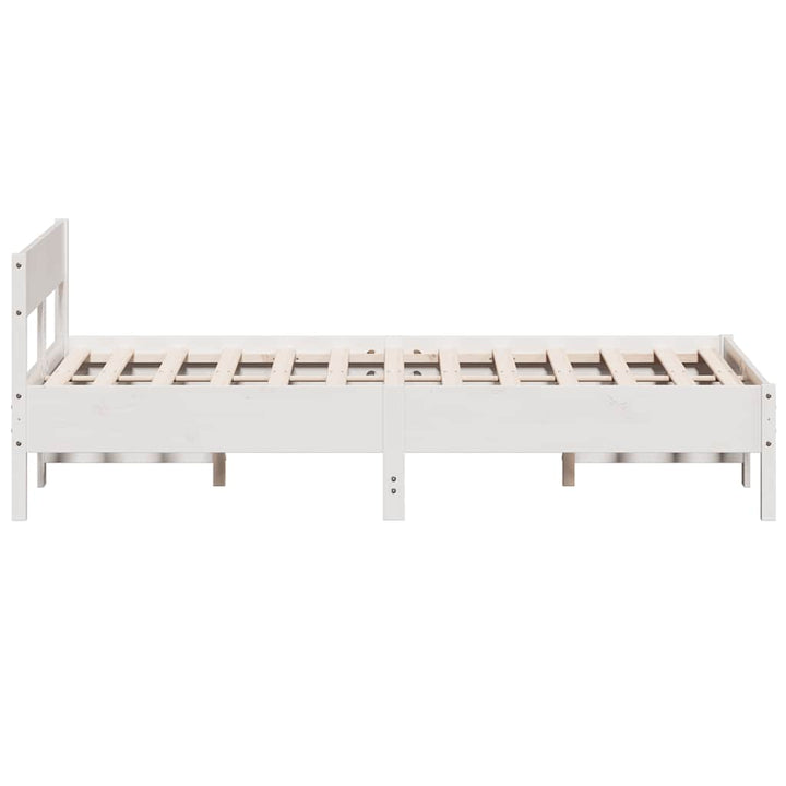 sengeramme uden madras 140x200 cm massivt fyrretræ hvid