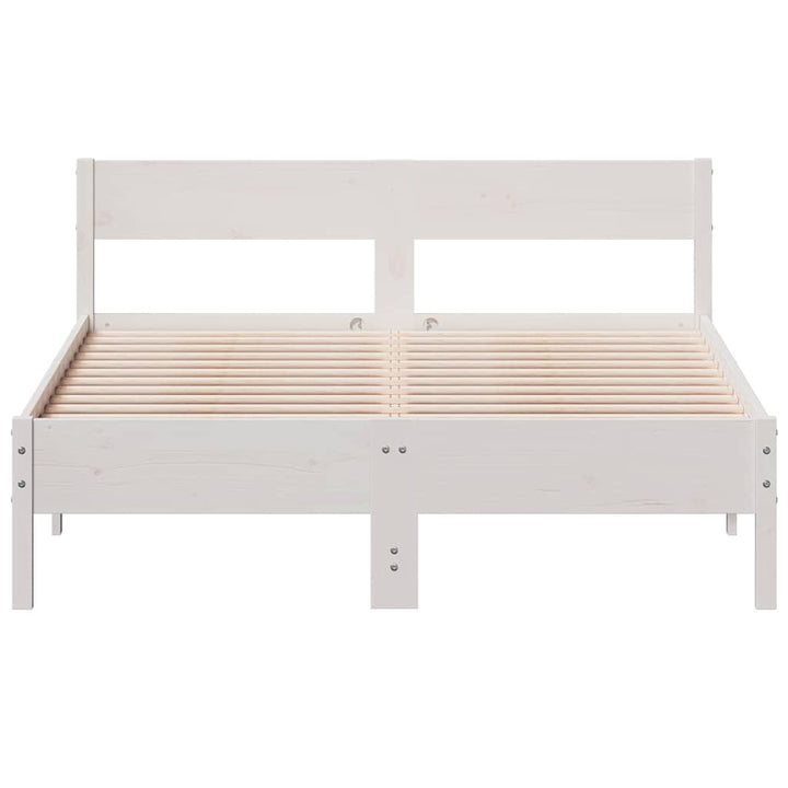 sengeramme uden madras 120x200 cm massivt fyrretræ hvid