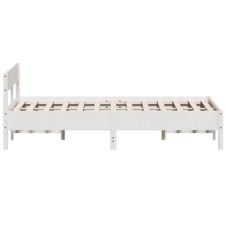 sengeramme uden madras 120x200 cm massivt fyrretræ hvid