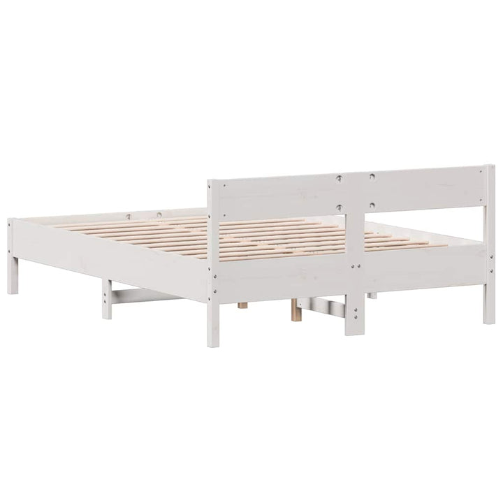 sengeramme uden madras 120x200 cm massivt fyrretræ hvid