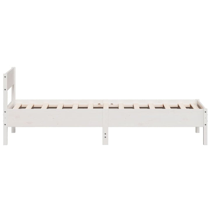 sengeramme uden madras 100x200 cm massivt fyrretræ hvid