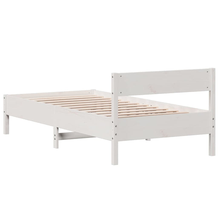 sengeramme uden madras 100x200 cm massivt fyrretræ hvid