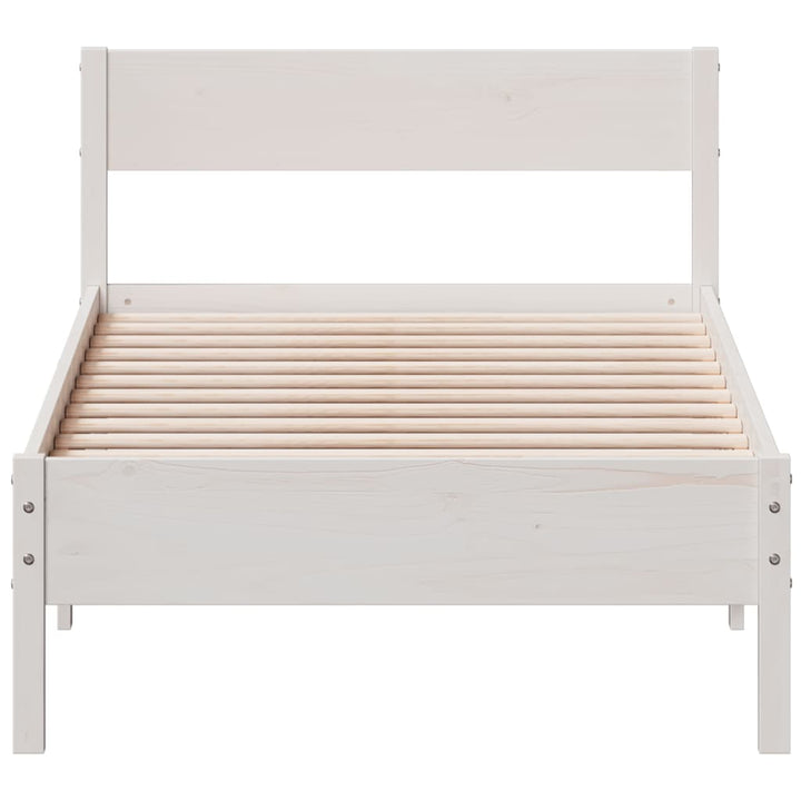 sengeramme uden madras 90x200 cm massivt fyrretræ hvid