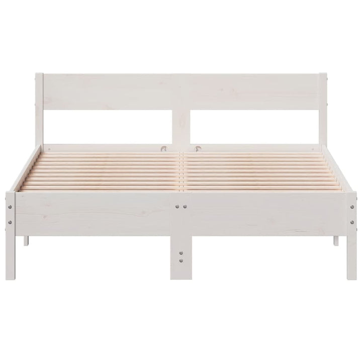 sengeramme uden madras 140x190 cm massivt fyrretræ hvid