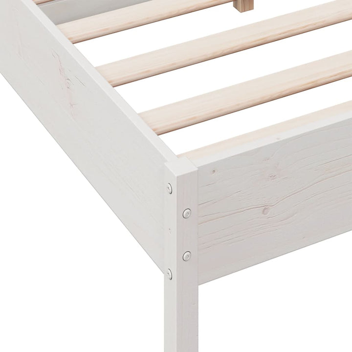 sengeramme uden madras 140x190 cm massivt fyrretræ hvid