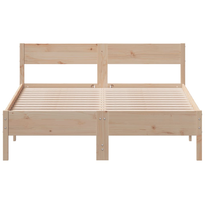 sengeramme uden madras 135x190 cm massivt fyrretræ hvid