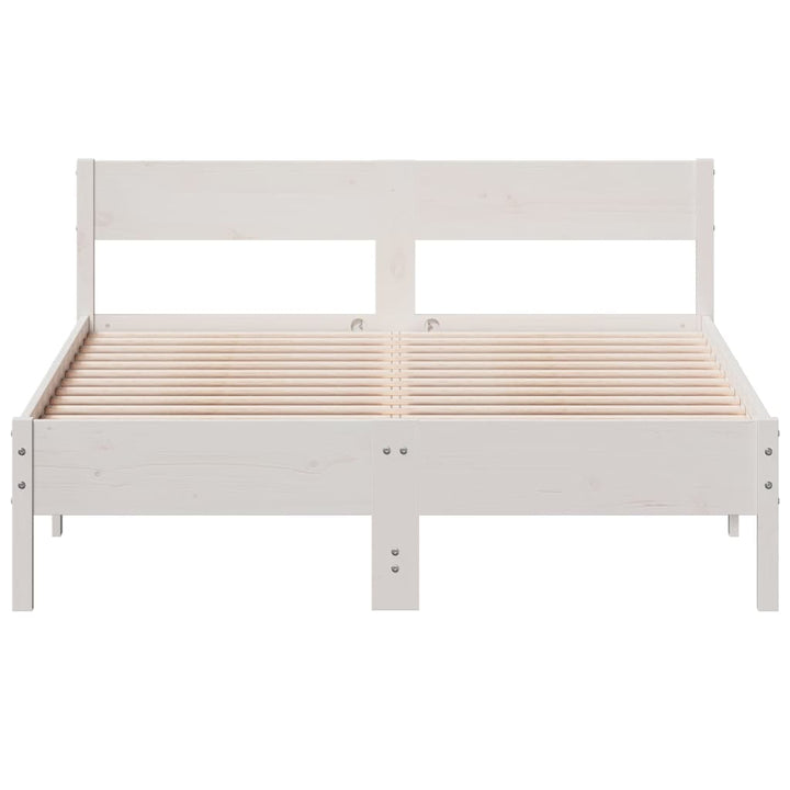 sengeramme uden madras 120x190 cm massivt fyrretræ hvid