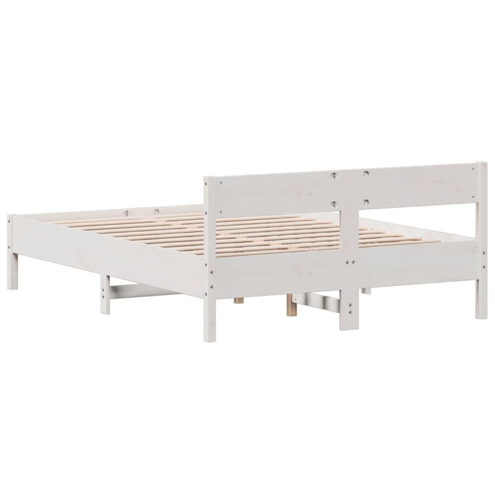 sengeramme uden madras 120x190 cm massivt fyrretræ hvid