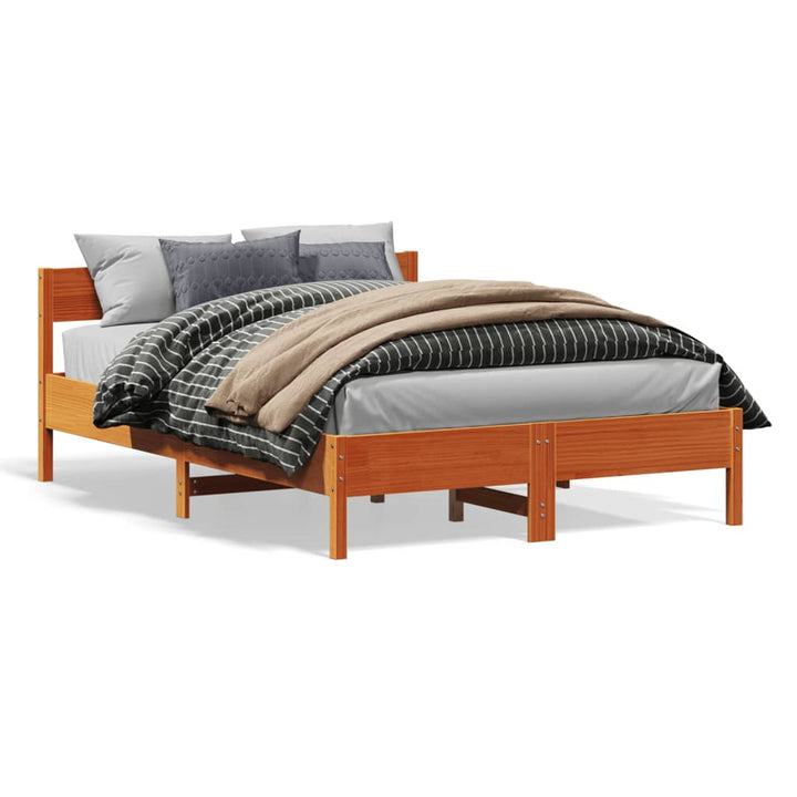 sengeramme uden madras 120x190 cm massivt fyrretræ gyldenbrun