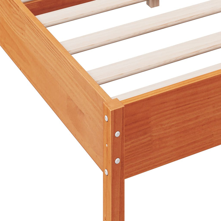 sengeramme uden madras 120x190 cm massivt fyrretræ gyldenbrun