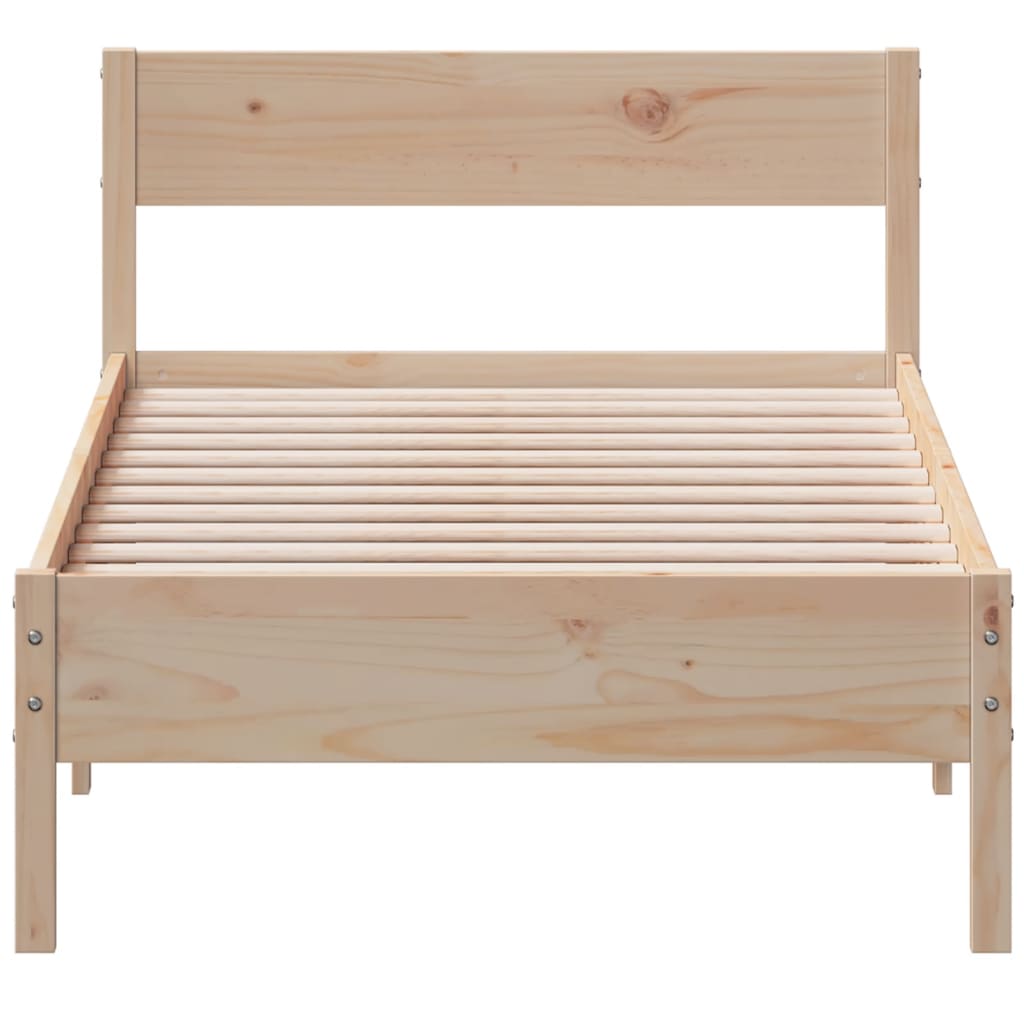 sengeramme uden madras 90x190 cm massivt fyrretræ