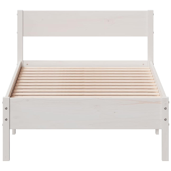 sengeramme uden madras 90x190 cm massivt fyrretræ hvid