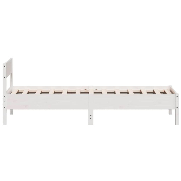 sengeramme uden madras 90x190 cm massivt fyrretræ hvid