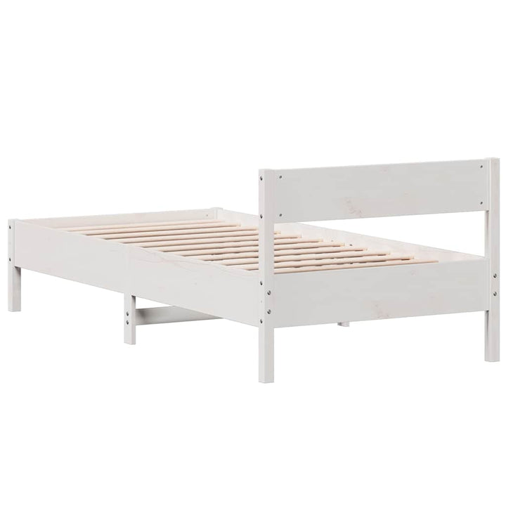 sengeramme uden madras 90x190 cm massivt fyrretræ hvid