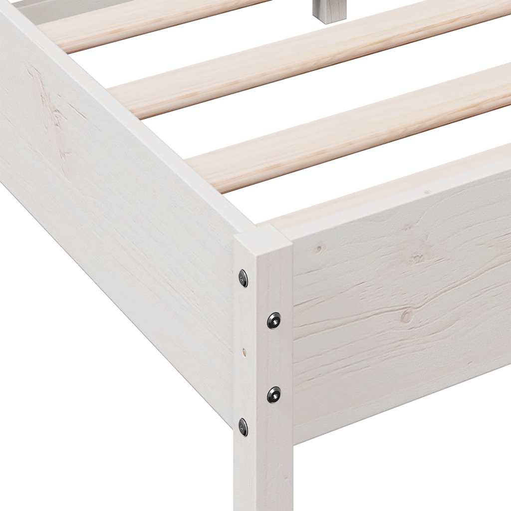 sengeramme uden madras 90x190 cm massivt fyrretræ hvid