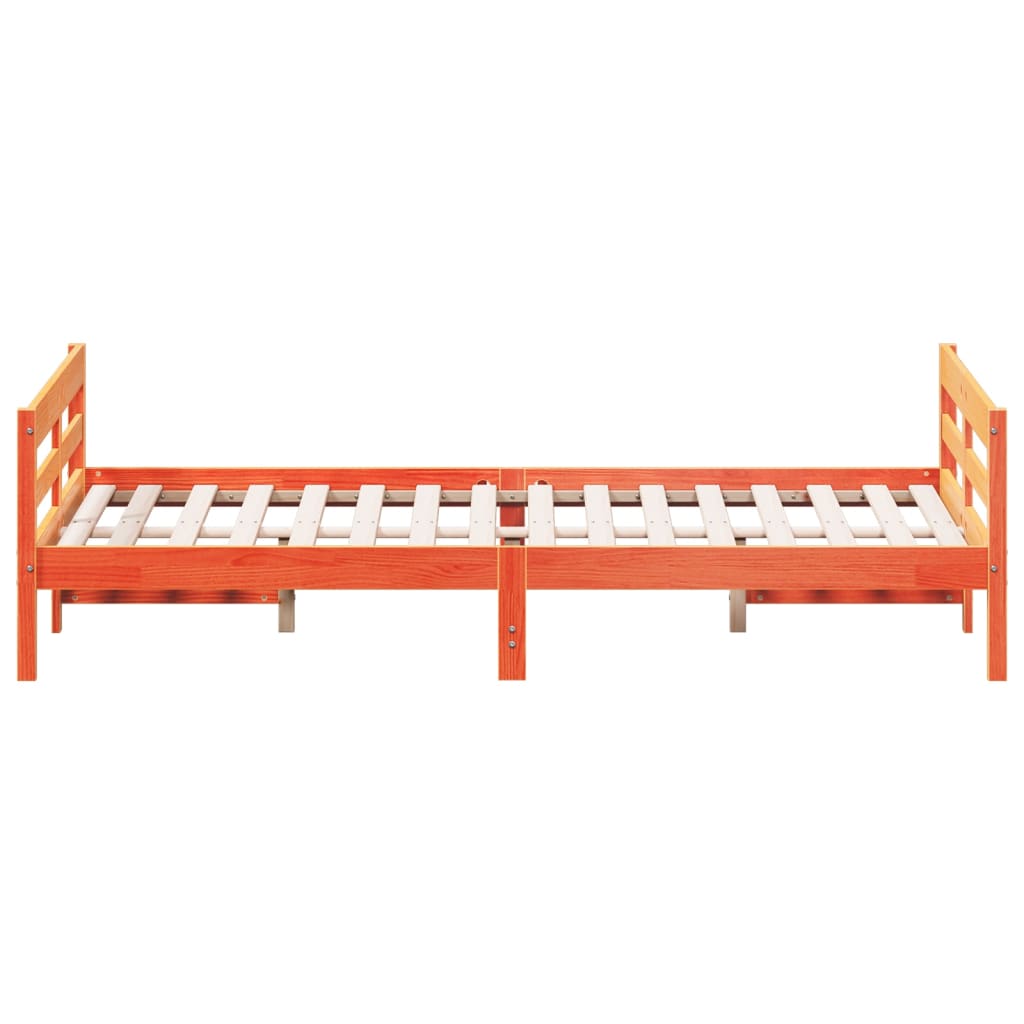 sengeramme uden madras 140x200 cm massivt fyr gyldenbrun