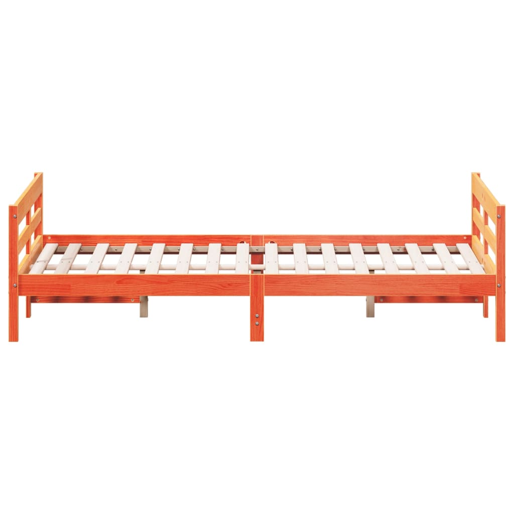 sengeramme uden madras 120x200 cm massivt fyrretræ gyldenbrun