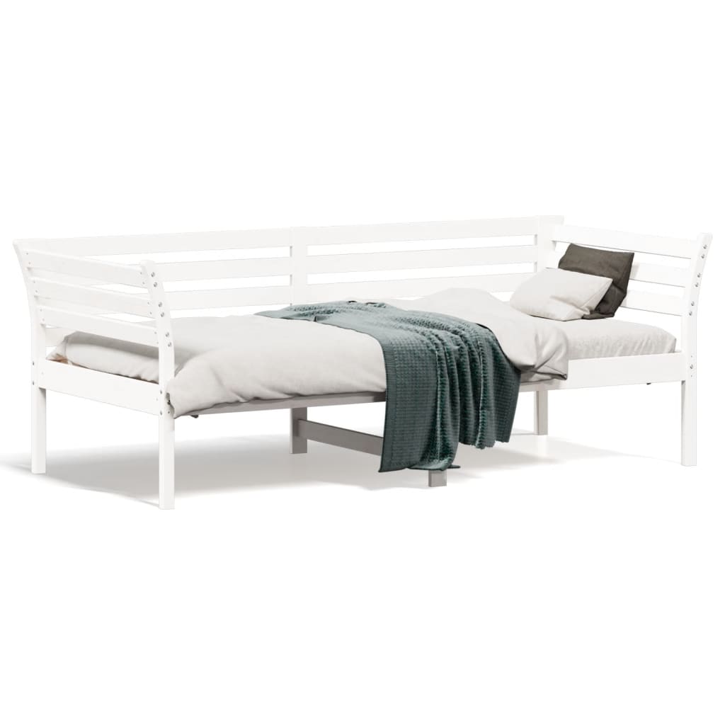 daybed uden madras 90x190 cm massivt fyrretræ hvid