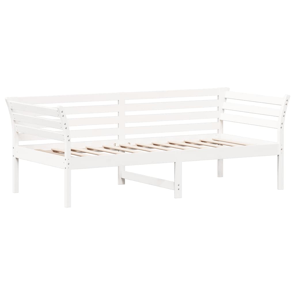 daybed med reol uden madras 75x190 cm massivt fyrretræ hvid