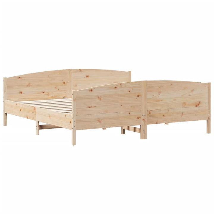 sengeramme uden madras 200x200 cm massivt fyrretræ