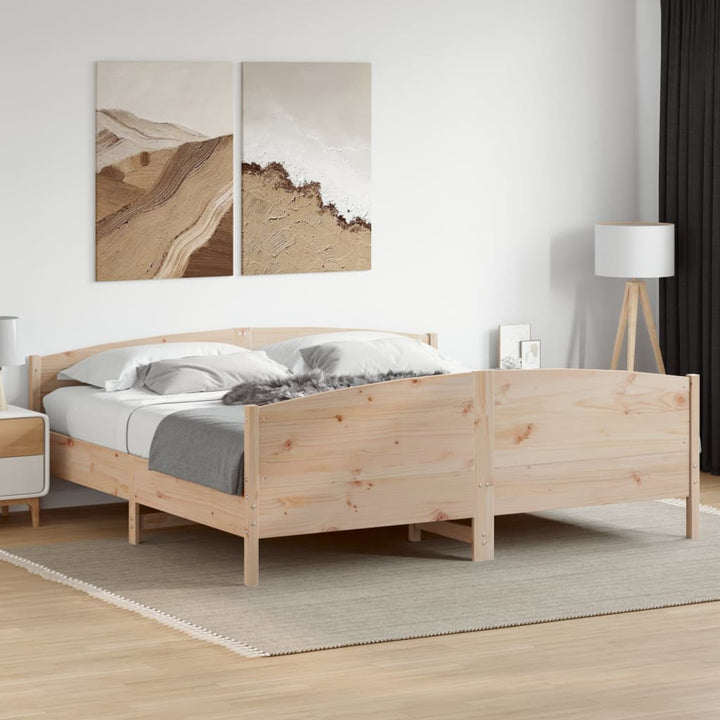 sengeramme uden madras 200x200 cm massivt fyrretræ