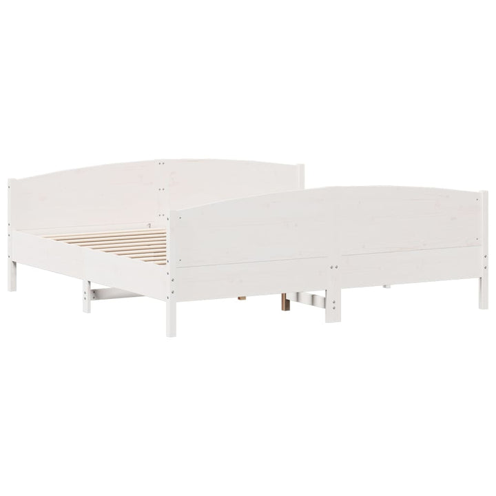 sengeramme uden madras 200x200 cm massivt fyrretræ hvid