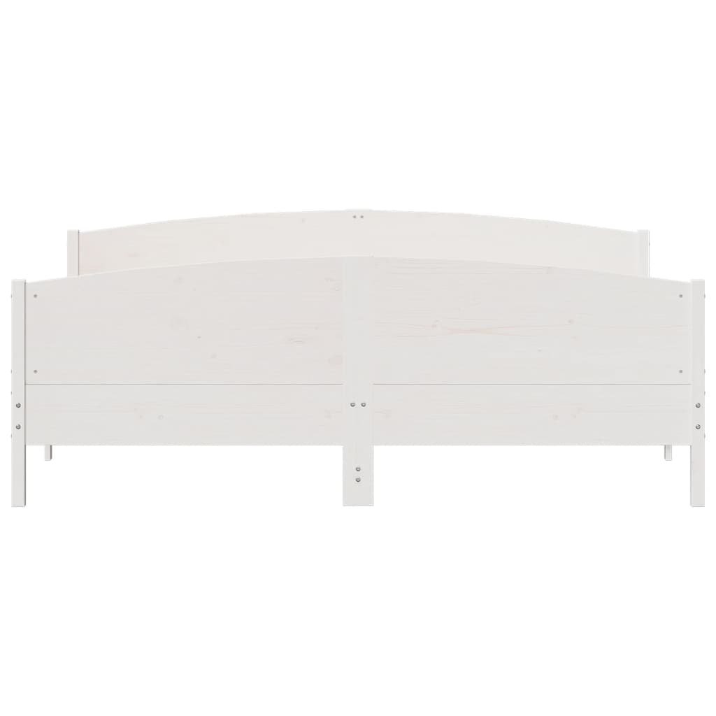 sengeramme uden madras 200x200 cm massivt fyrretræ hvid
