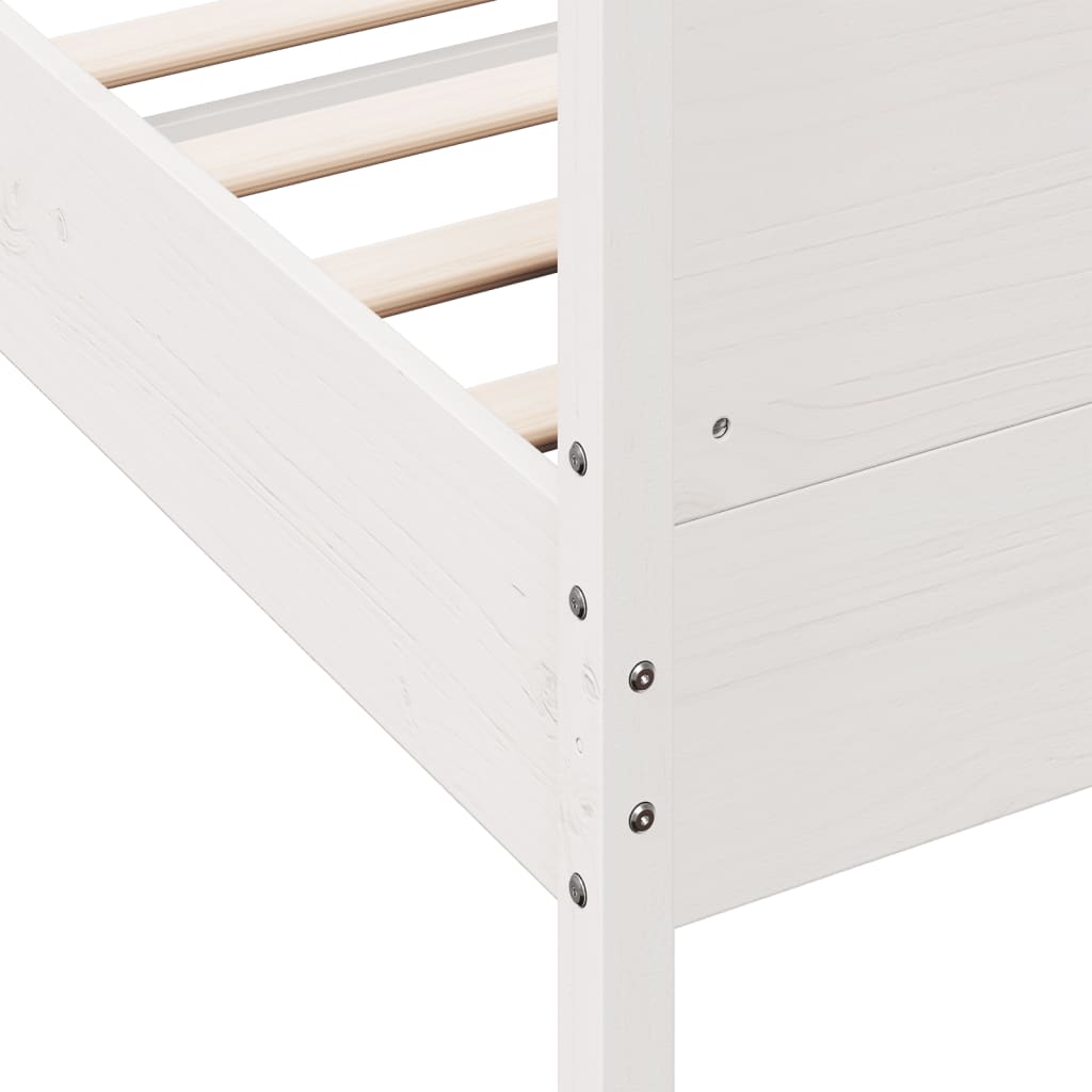 sengeramme uden madras 200x200 cm massivt fyrretræ hvid