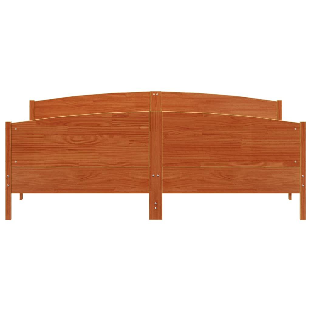 sengeramme uden madras 200x200 cm massivt fyrretræ gyldenbrun