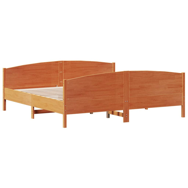sengeramme uden madras 200x200 cm massivt fyrretræ gyldenbrun