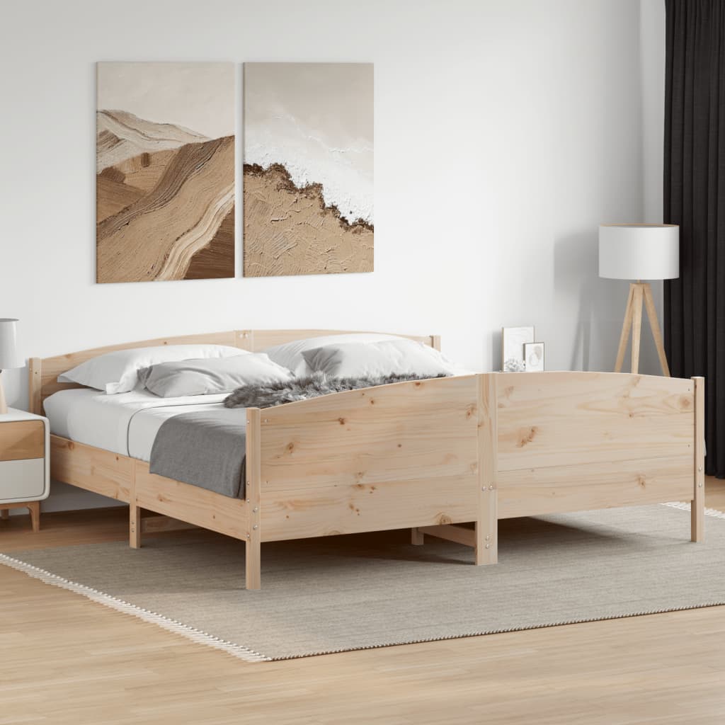 sengeramme uden madras 180x200 cm massivt fyrretræ