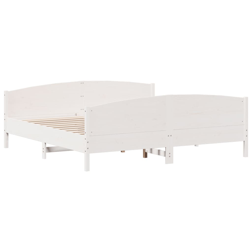sengeramme uden madras 180x200 cm massivt fyrretræ hvid