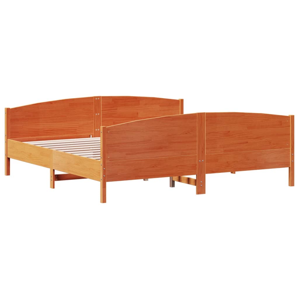 sengeramme uden madras 180x200 cm massivt fyrretræ gyldenbrun