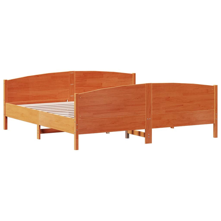 sengeramme uden madras 180x200 cm massivt fyrretræ gyldenbrun