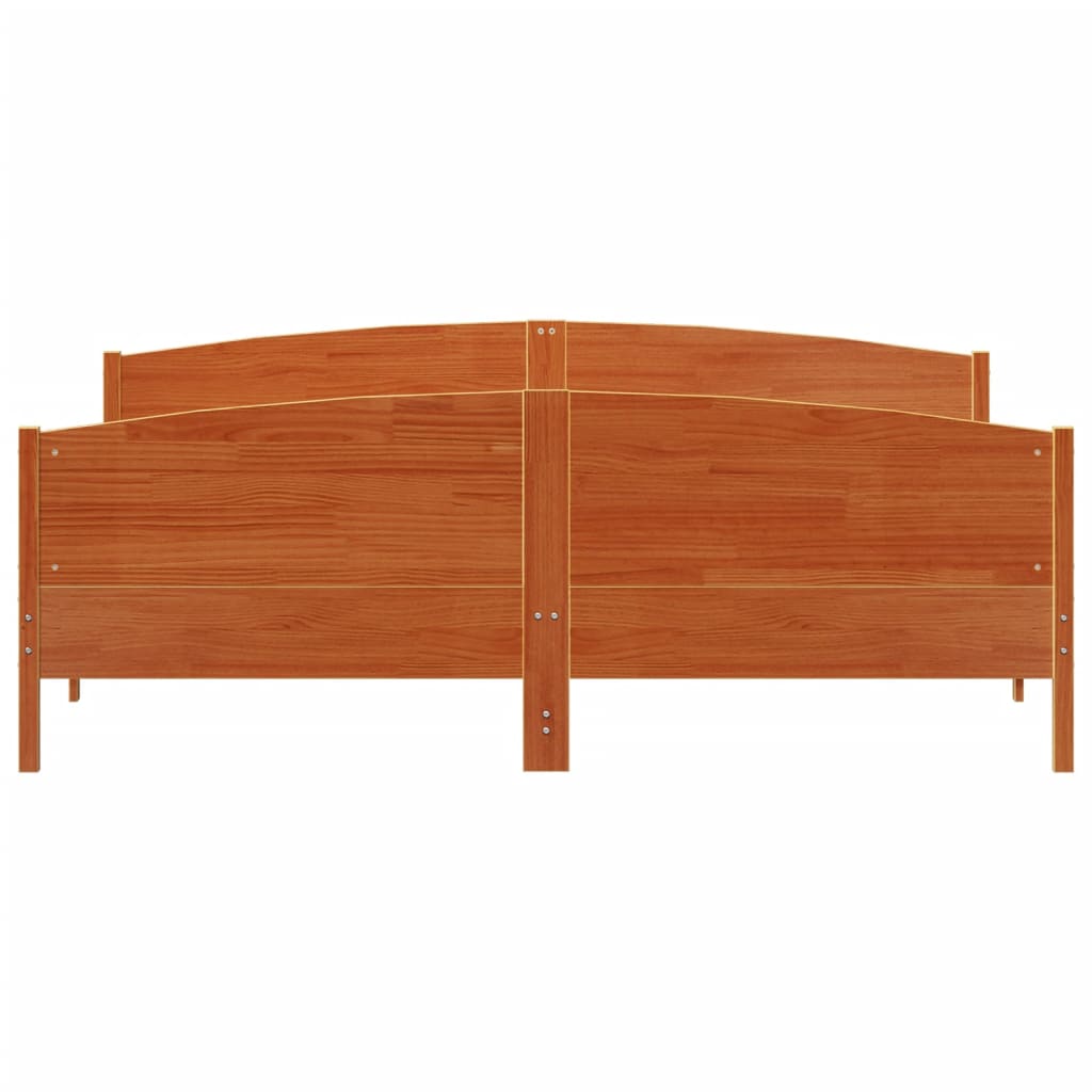 sengeramme uden madras 180x200 cm massivt fyrretræ gyldenbrun