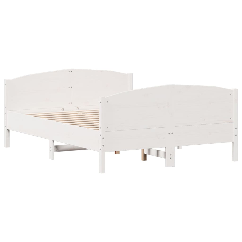 sengeramme uden madras 160x200 cm massivt fyrretræ hvid