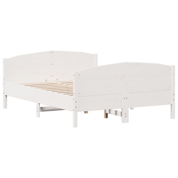 sengeramme uden madras 160x200 cm massivt fyrretræ hvid