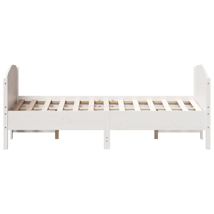 sengeramme uden madras 160x200 cm massivt fyrretræ hvid
