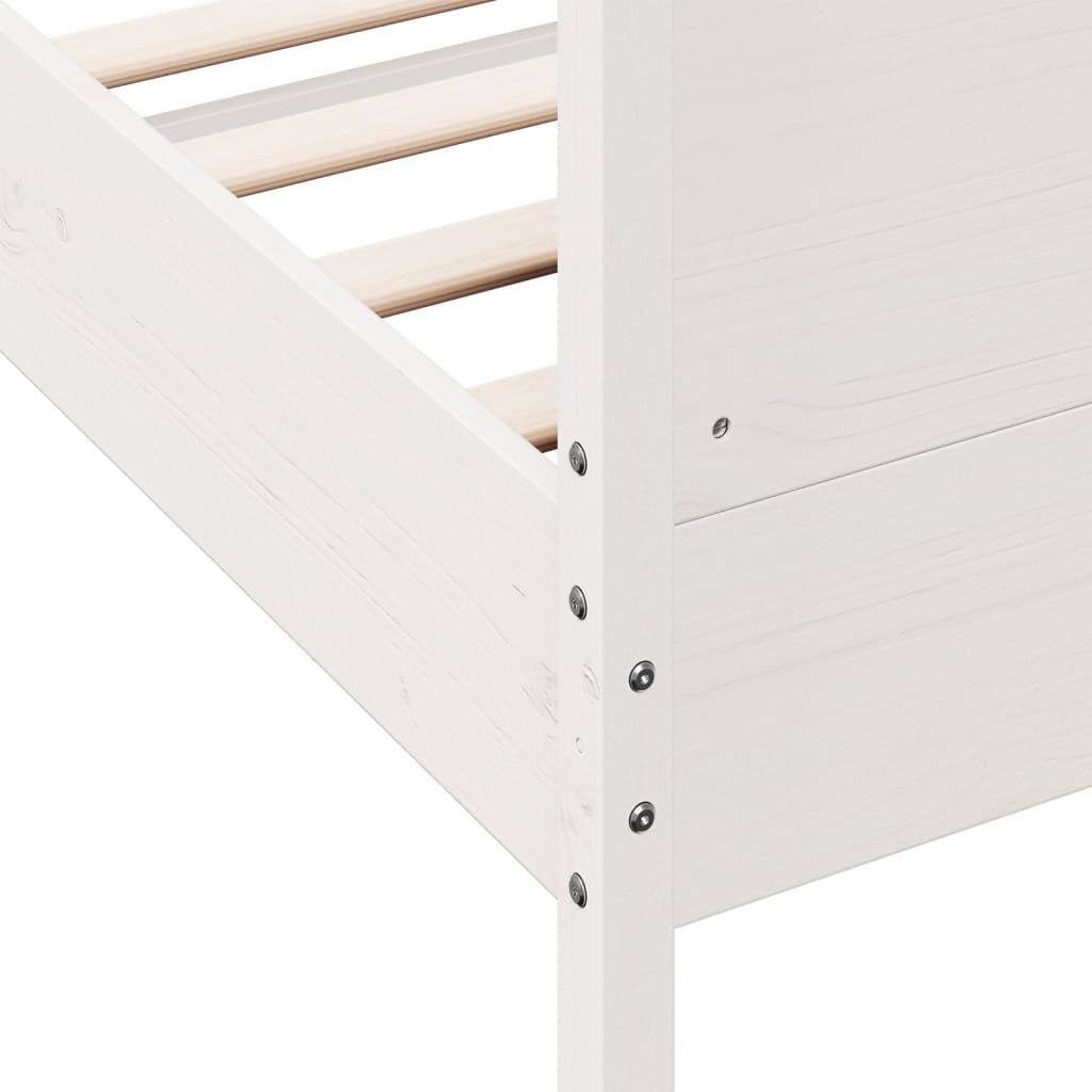 sengeramme uden madras 160x200 cm massivt fyrretræ hvid