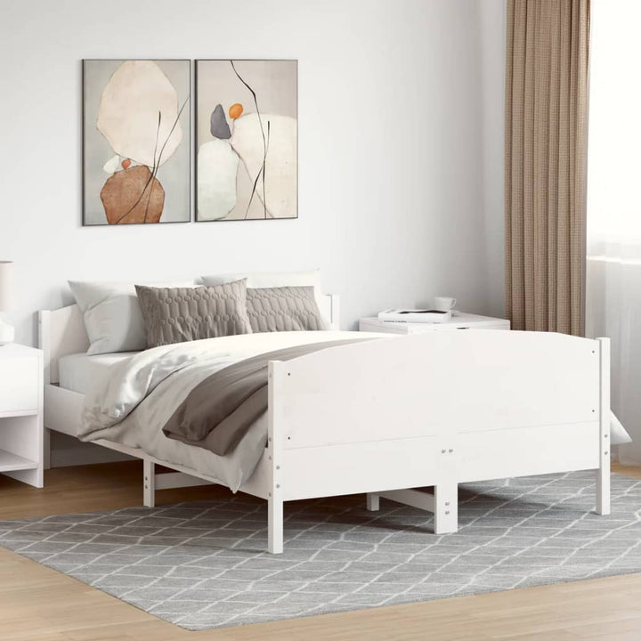 sengeramme uden madras 160x200 cm massivt fyrretræ hvid
