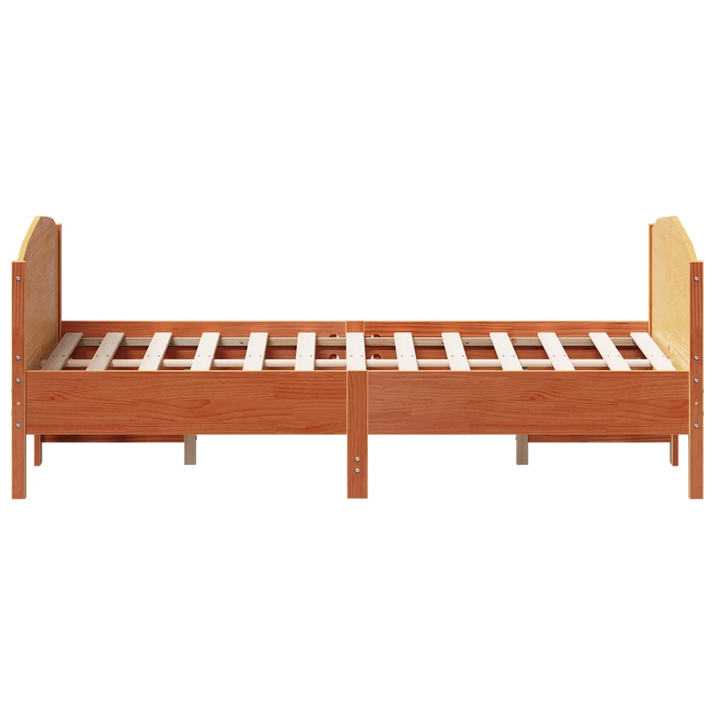 sengeramme uden madras 160x200 cm massivt fyrretræ gyldenbrun