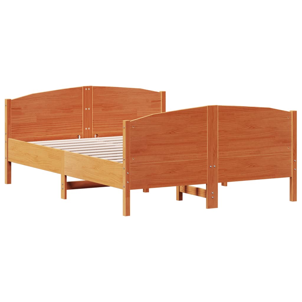 sengeramme uden madras 160x200 cm massivt fyrretræ gyldenbrun