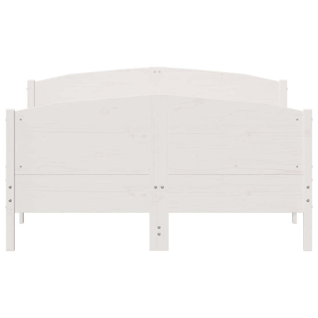 sengeramme uden madras 150x200 cm massivt fyrretræ hvid