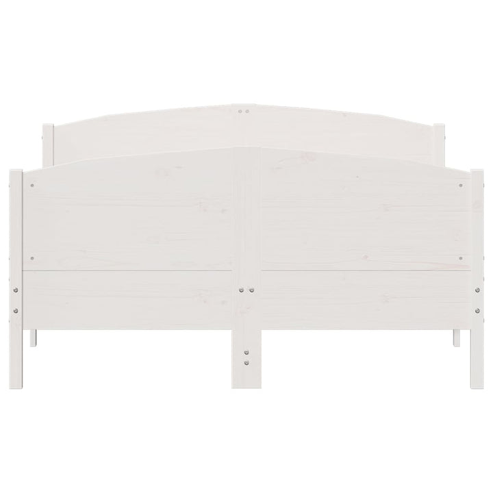 sengeramme uden madras 150x200 cm massivt fyrretræ hvid