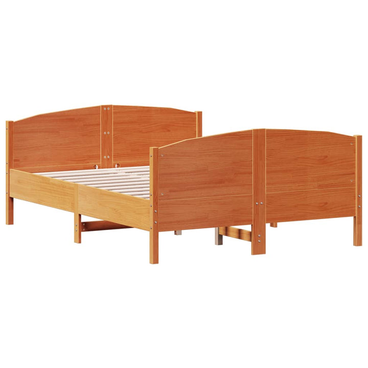 sengeramme uden madras 150x200 cm massivt fyrretræ gyldenbrun
