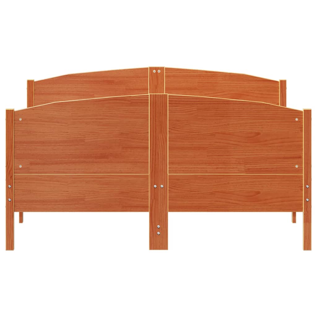 sengeramme uden madras 150x200 cm massivt fyrretræ gyldenbrun