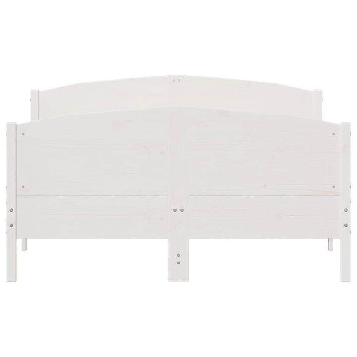 sengeramme uden madras 120x200 cm massivt fyrretræ hvid